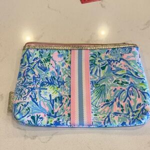 Lilly Pulitzer Blue and Pink Patterned Clutch